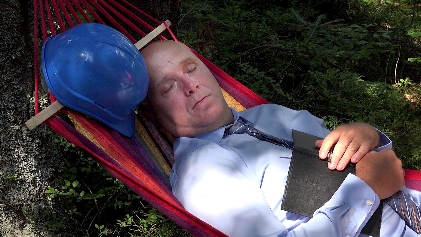 [Source](https://www.videoblocks.com/video/tired-engineer-in-hummock-during-work-break-feeling-asleep-with-agenda-in-hands-bpznlzxptitqxiu6n)